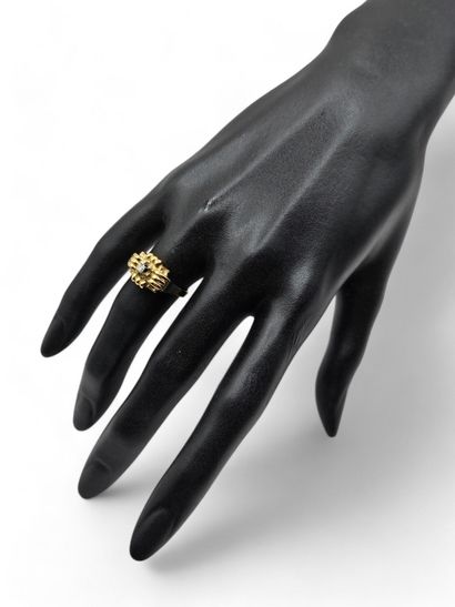 750 thousandth yellow and white gold geometrical...