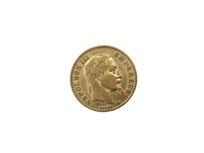 10 franc gold coin, Napoleon III, head laurel,...