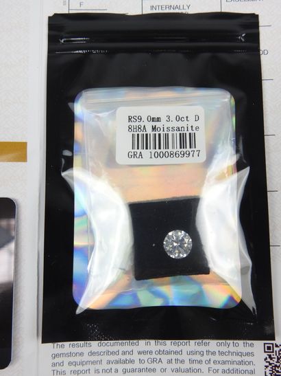 MOISSANITE 3.00 cts GRA certificate 1000...