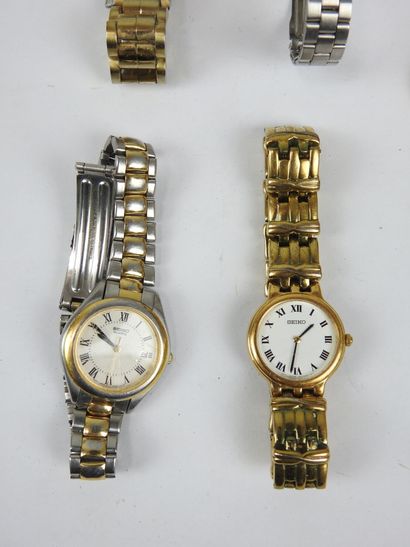 SEIKO. Five ladies' wristwatches in steel...
