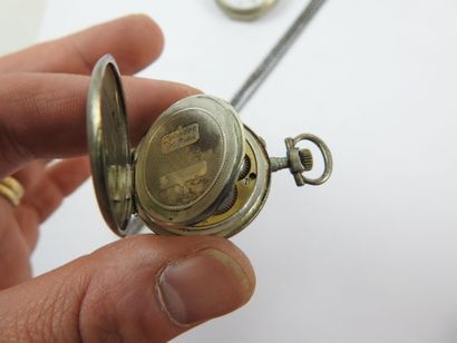 GOUSSET WATCH in silver, double steel bowl....