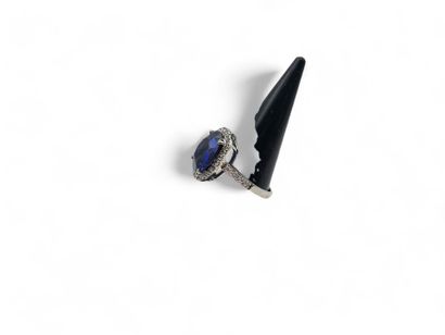 Set of silver jewelry including a ring with...