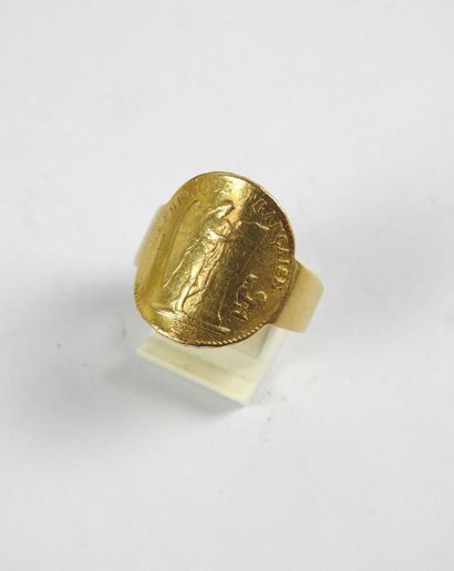 RING in yellow gold 750/1000th 20 francs...