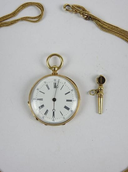 NECK WATCH in yellow gold 750 thousandths....