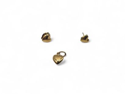 Heart jewelry set in 750 thousandths yellow...