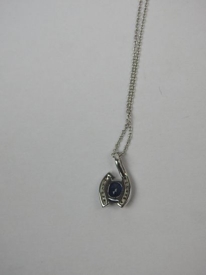 750 thousandths white gold CHAIN and sapphire...