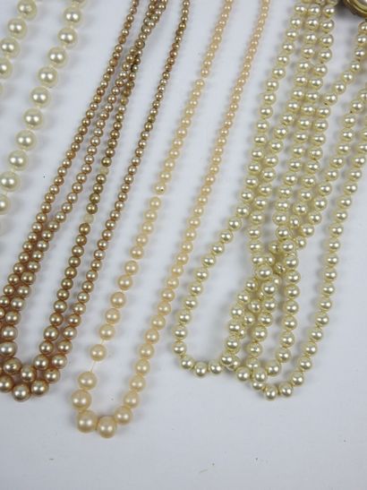 Four NECKLACES of fancy pearls.