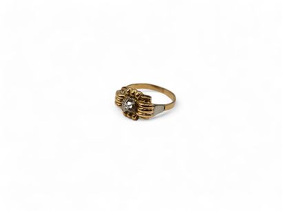 750 thousandth yellow and white gold geometrical...