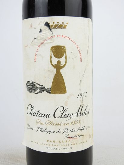 1 bottle Chateau Clerc Milon 1977. Torn ...