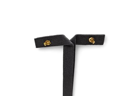 Pair of 750 thousandths yellow gold stud...