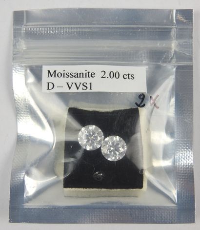 2 MOISSANITES, approx. 2.00 carats each....