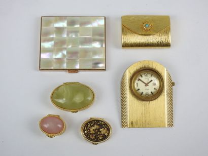 LOT of boxes, pillboxes, travel alarm clock,...
