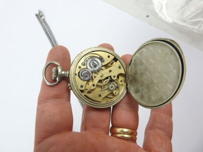 GOUSSET WATCH in silver, double steel bowl....