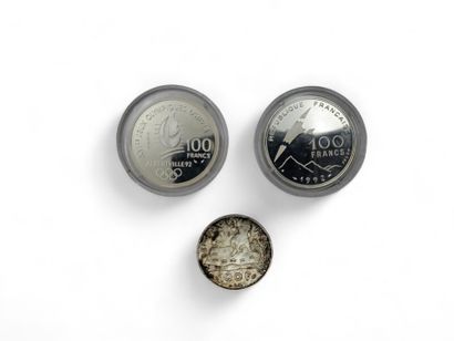 PARIS MINT.
Lot of 3 silver 100 Franc coins...
