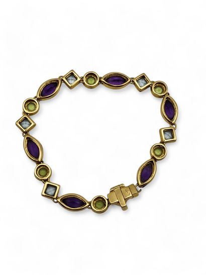 Line bracelet with geometric motifs in 750...