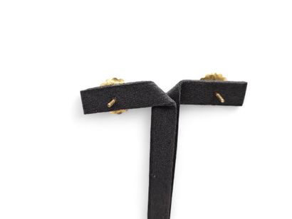Pair of 750 thousandths yellow gold stud...