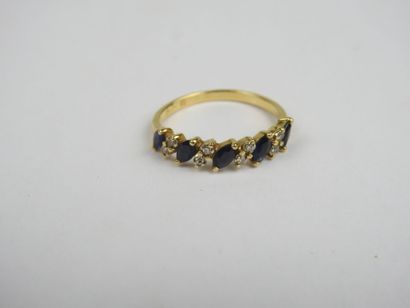 Half wedding band in 750 thousandths gold...