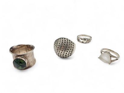 Lot of 6 silver jewelry pieces including...