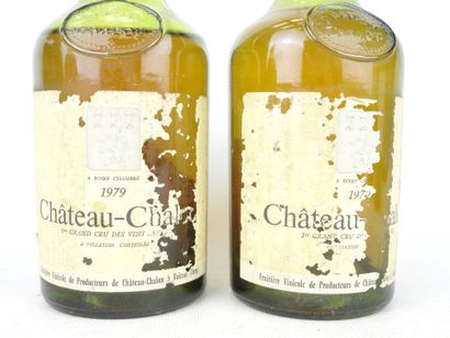 2 bottles Château-Chalon 1979. Low levels,...