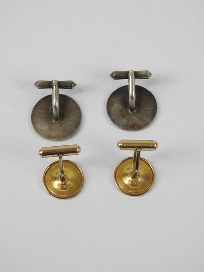 Two PAIRS OF FANTASY HANDLEBUTTONS, one decorated...