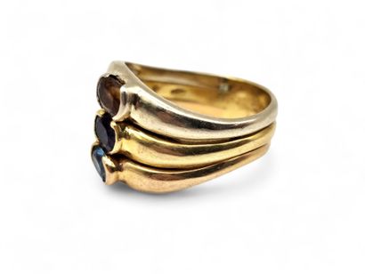 3 gold 750 thousandths trilogy ring set with...