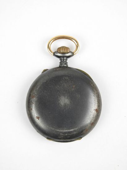 Steel STOPWATCH with white enamel dial. D....