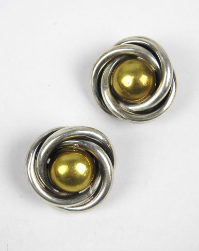 Pair of 925/1000th sterling silver and gilded...