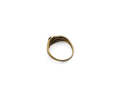 Godronnée bandeau ring in 750/1000th yellow...