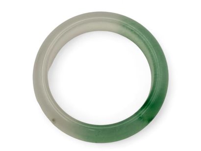 White and green jadeite bangle.
Diameter:...