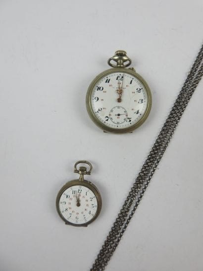 GOUSSET WATCH in silver, double steel bowl....