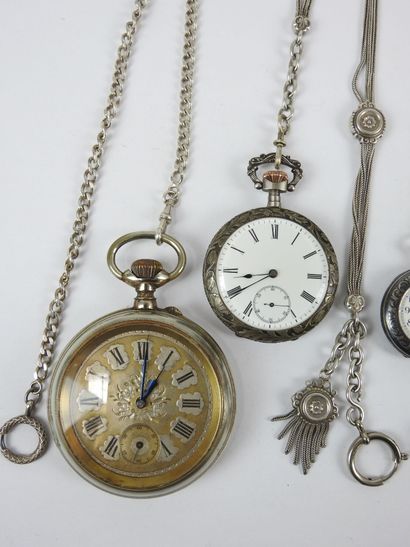 silver COLLAR WATCH. Two important metal...