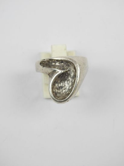 Silver ring in the modernist style. Sterling...