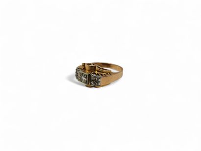 Geometric ring in yellow and white gold 750...