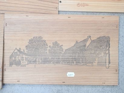6 WINE CASE PANELS including Grand vin de...