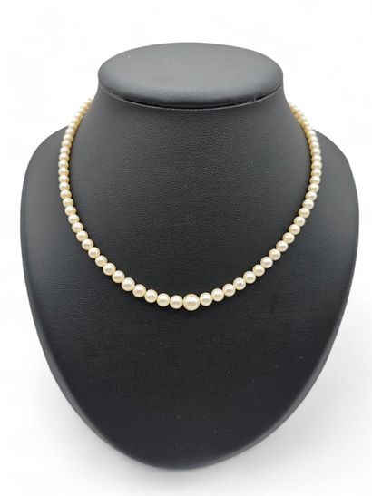 Necklace of tumbling cultured pearls, clasp...
