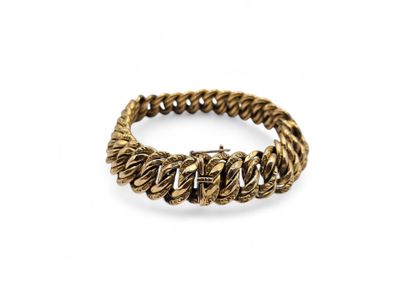 Double American link bracelet in yellow gold...