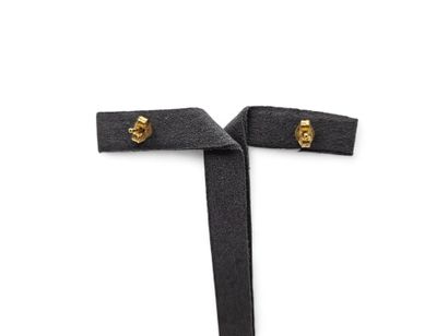 Pair of 750 thousandths yellow gold circular...