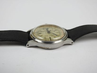 JAEGER: Steel chronometer watch, circa 1950,...