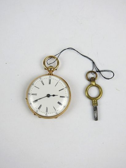 Collar watch in 18K yellow gold, gross weight...