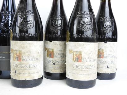 9 bottles including 4 La Font Boissière Gigondas...