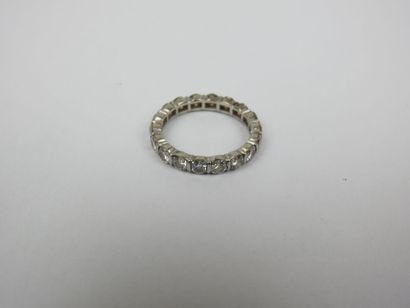 American wedding band in white gold set with...