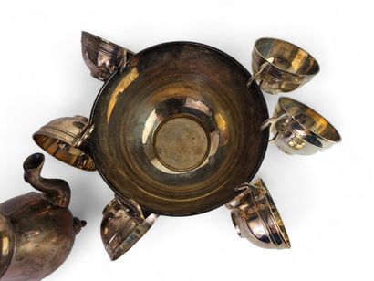 Set of silver-plated service parts including...