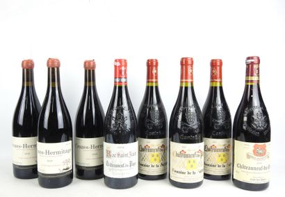 8 bottles including 3 Crozes-Hermitages 2019,...