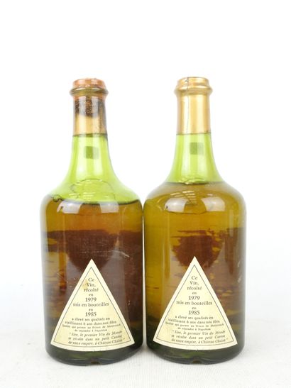 2 bottles Château-Chalon 1979. Low levels,...