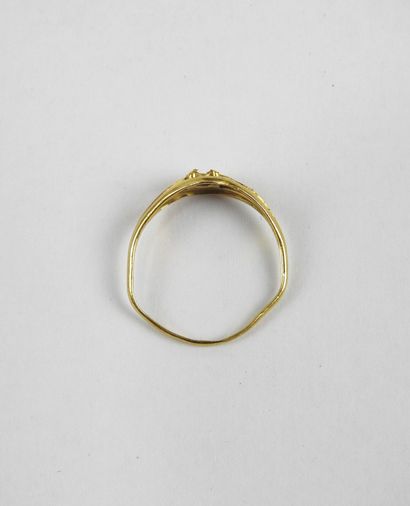 Ring setting in yellow gold 750/1000e. 1.31g....