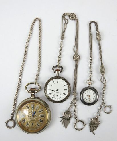silver COLLAR WATCH. Two important metal...