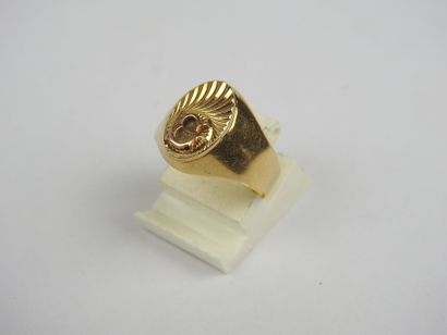 Chevalière in 750 thousandths gold, engraved...
