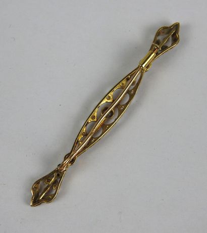 Barette brooch in 750/1000th yellow gold...