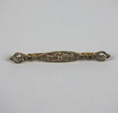 Barette brooch in 750/1000th yellow gold...