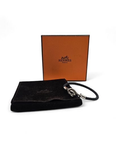 HERMES MADE IN ITALY.
Bracelet in black braided...